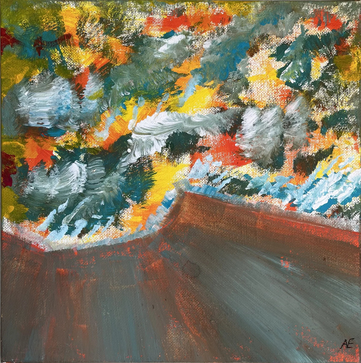 No. 84, acrylic on panel, 25 × 25 cm, 2023, by Nael Abdelal