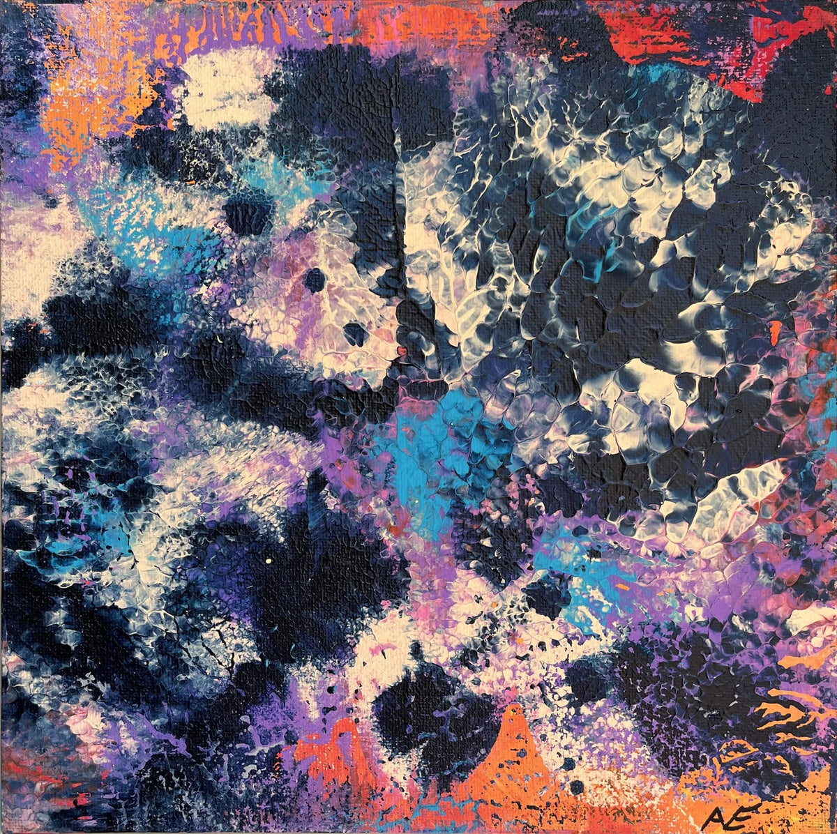Silence, acrylic on panel, 25 × 25 cm, 2023, by Nael Abdelal