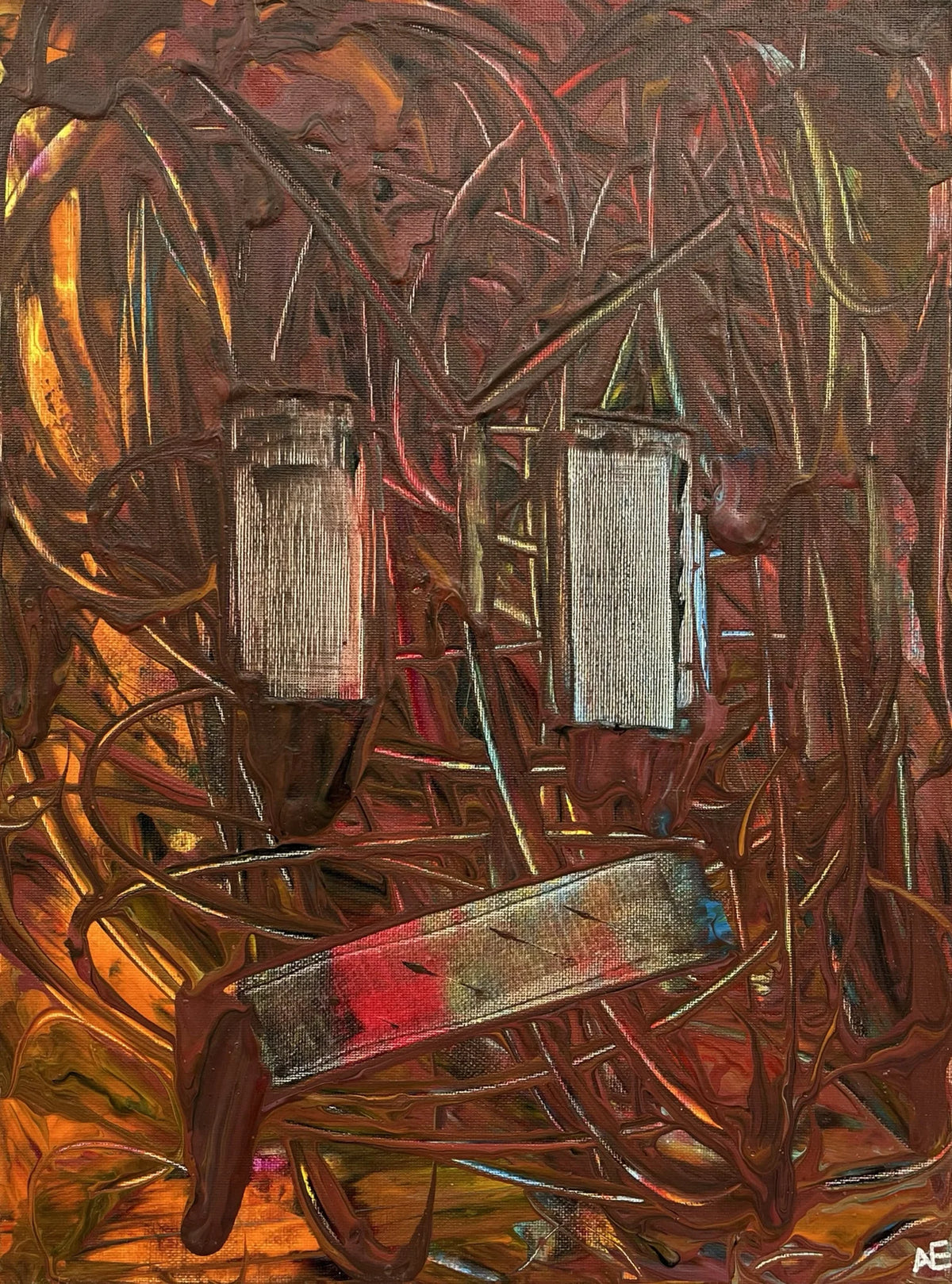 No. 125, acrylic on canvas, 30 × 40 cm, 2024, by Nael Abdelal