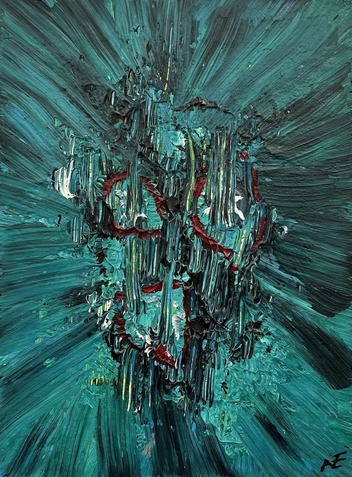 Smudgeface, acrylic on canvas, 30 × 40 cm, 2024, by Nael Abdelal