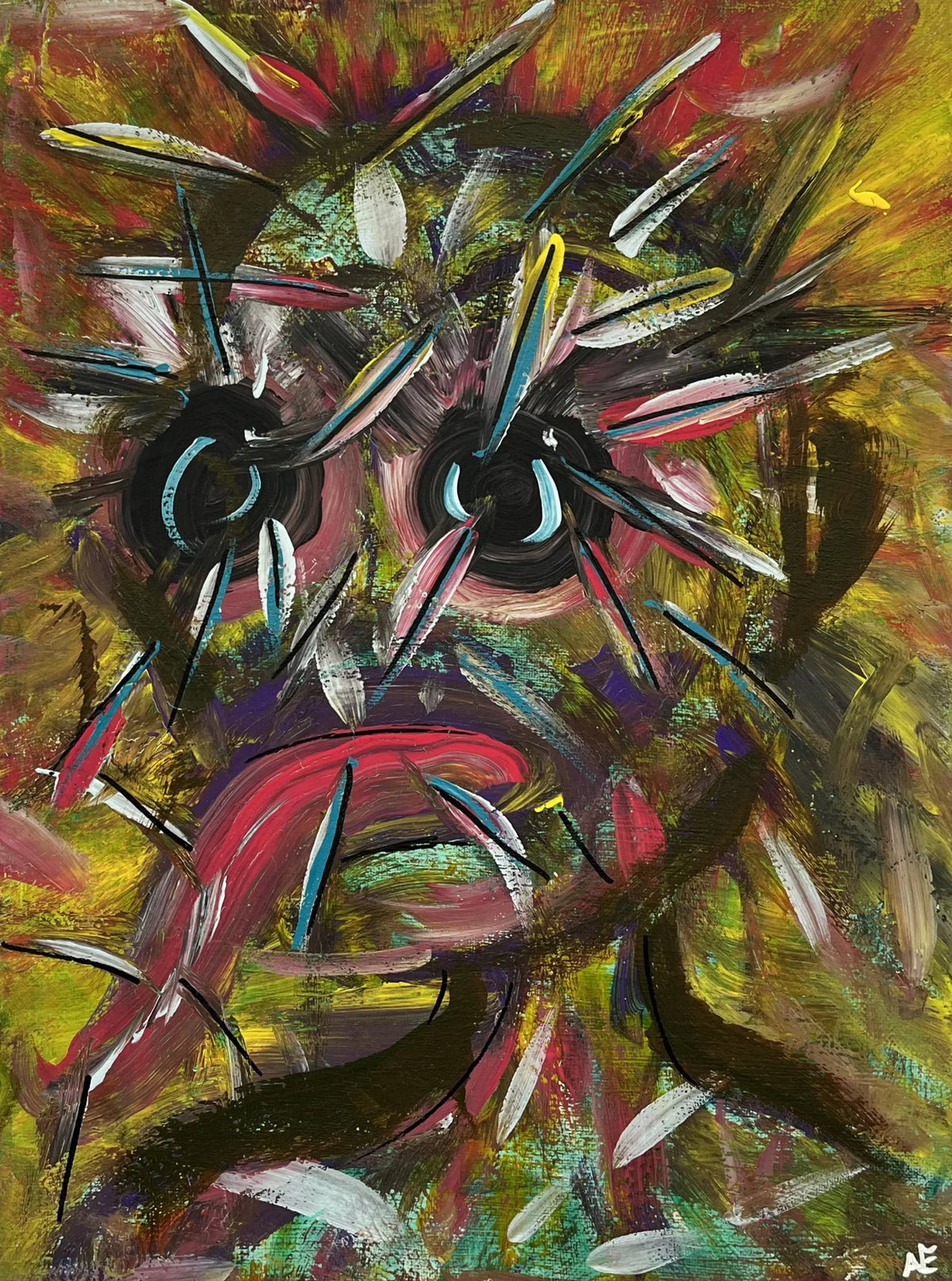 No. 126, acrylic on canvas, 30 × 40 cm, 2024, by Nael Abdelal