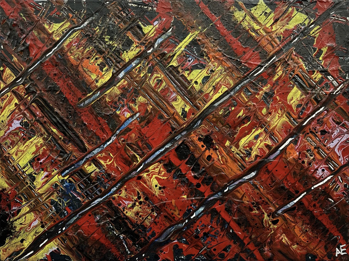 Hot medium, acrylic on canvas, 30 × 40 cm, 2024, by Nael Abdelal
