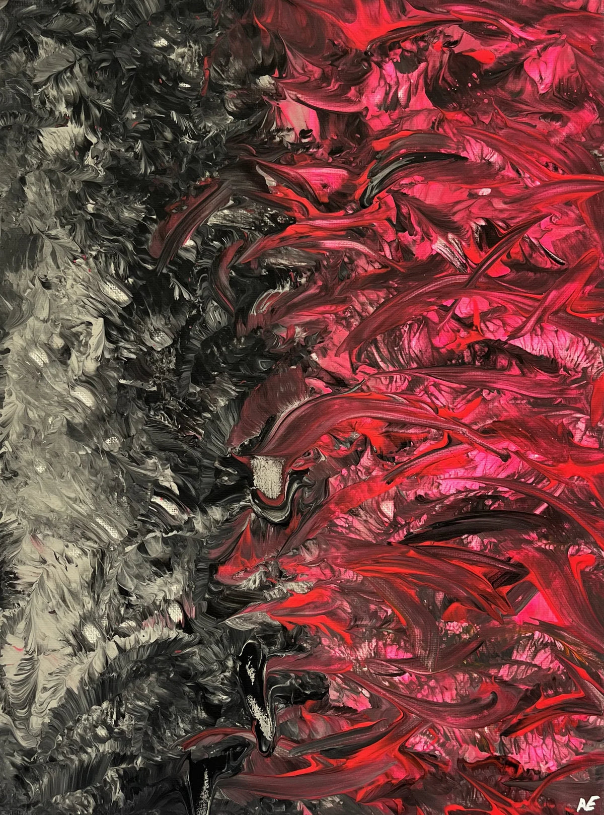 No. 148, acrylic on canvas, 30 × 40 cm, 2025, by Nael Abdelal