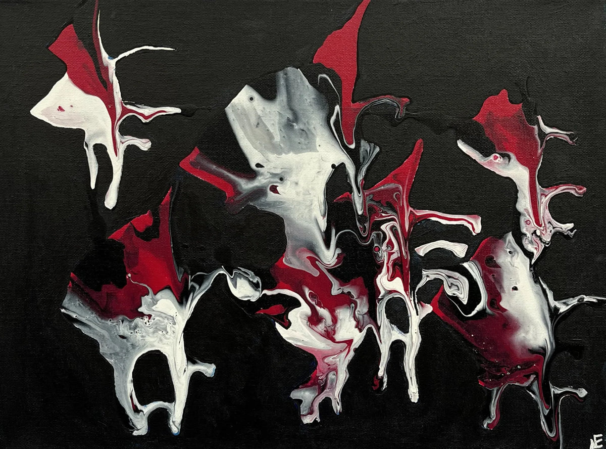 Fish, acrylic on canvas, 30 × 40 cm, 2024, by Nael Abdelal