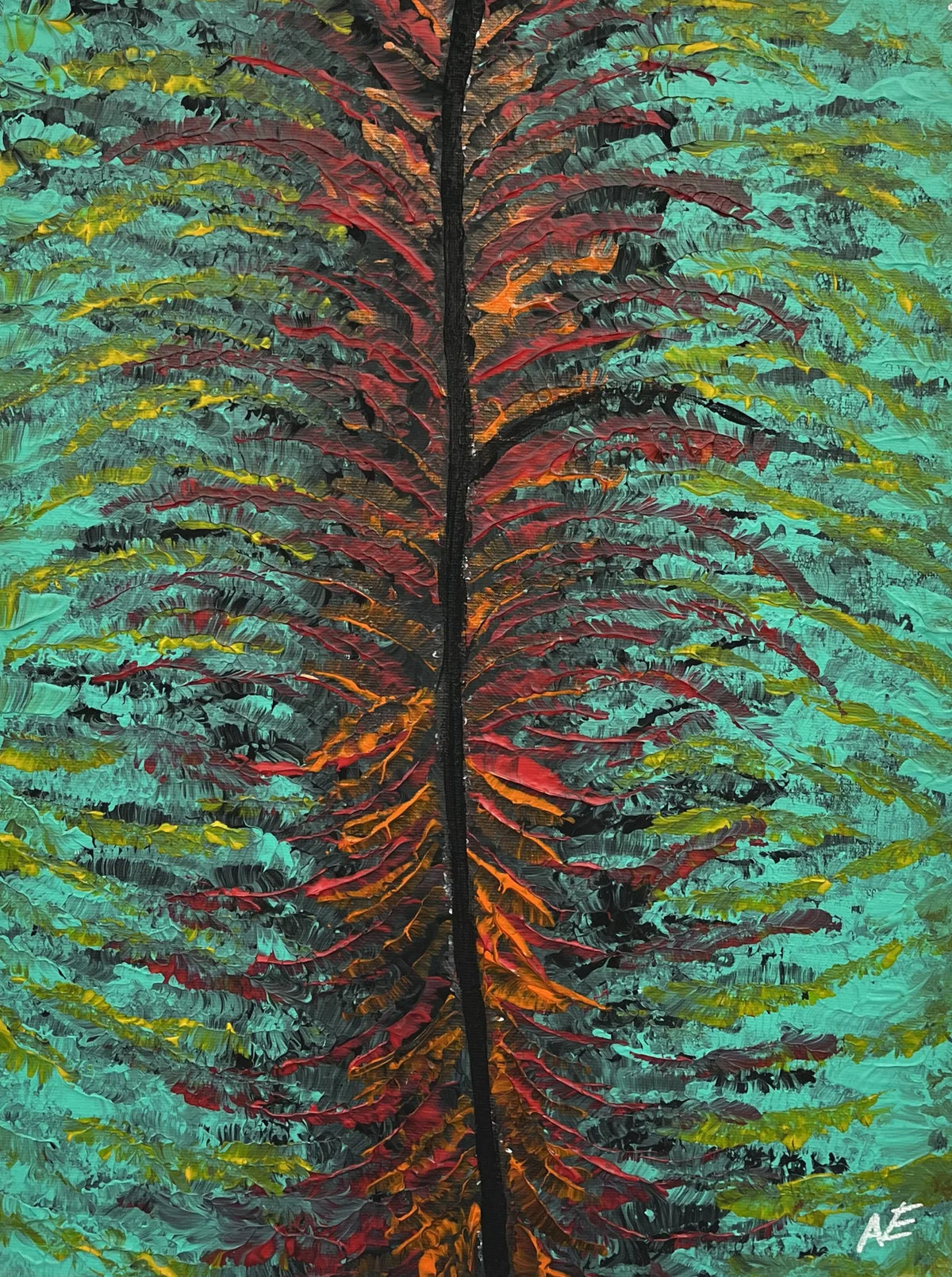 Cut, acrylic on canvas, 30 × 40 cm, 2024, by Nael Abdelal