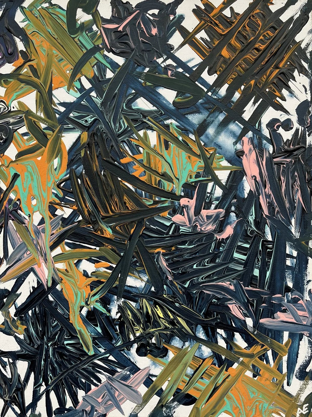Shouting, acrylic on canvas, 30 × 40 cm, 2024, by Nael Abdelal