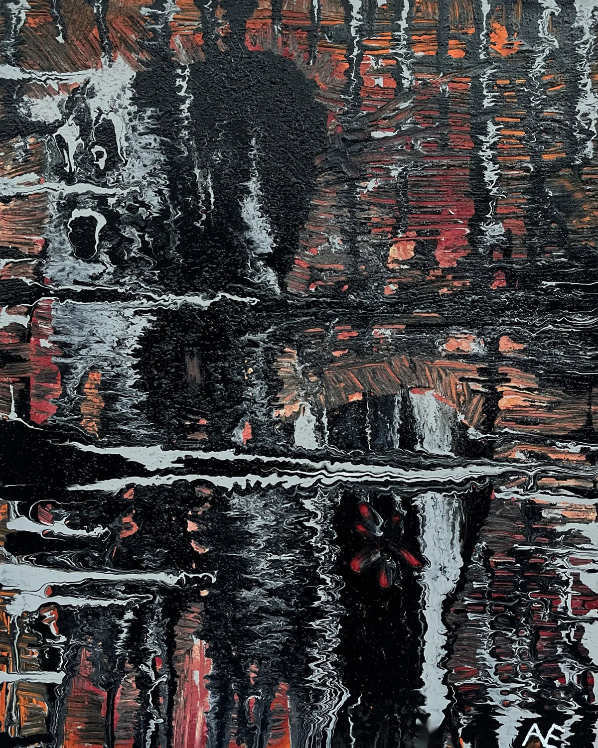 Tough world, c--t, acrylic on canvas, 40 × 50 cm, 2024, by Nael Abdelal