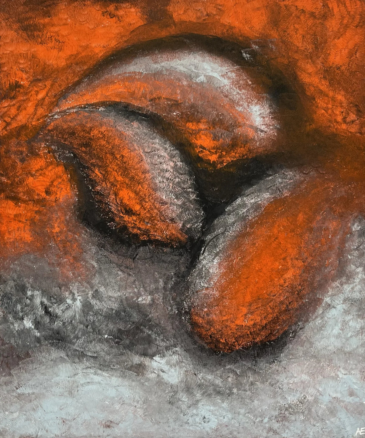 Ease, acrylic on canvas, 50 × 60 cm, 2025, by Nael Abdelal