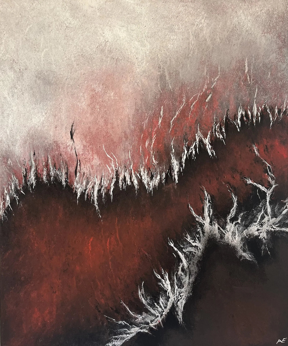 Open Wound, acrylic on canvas, 50 × 60 cm, 2026, by Nael Abdelal