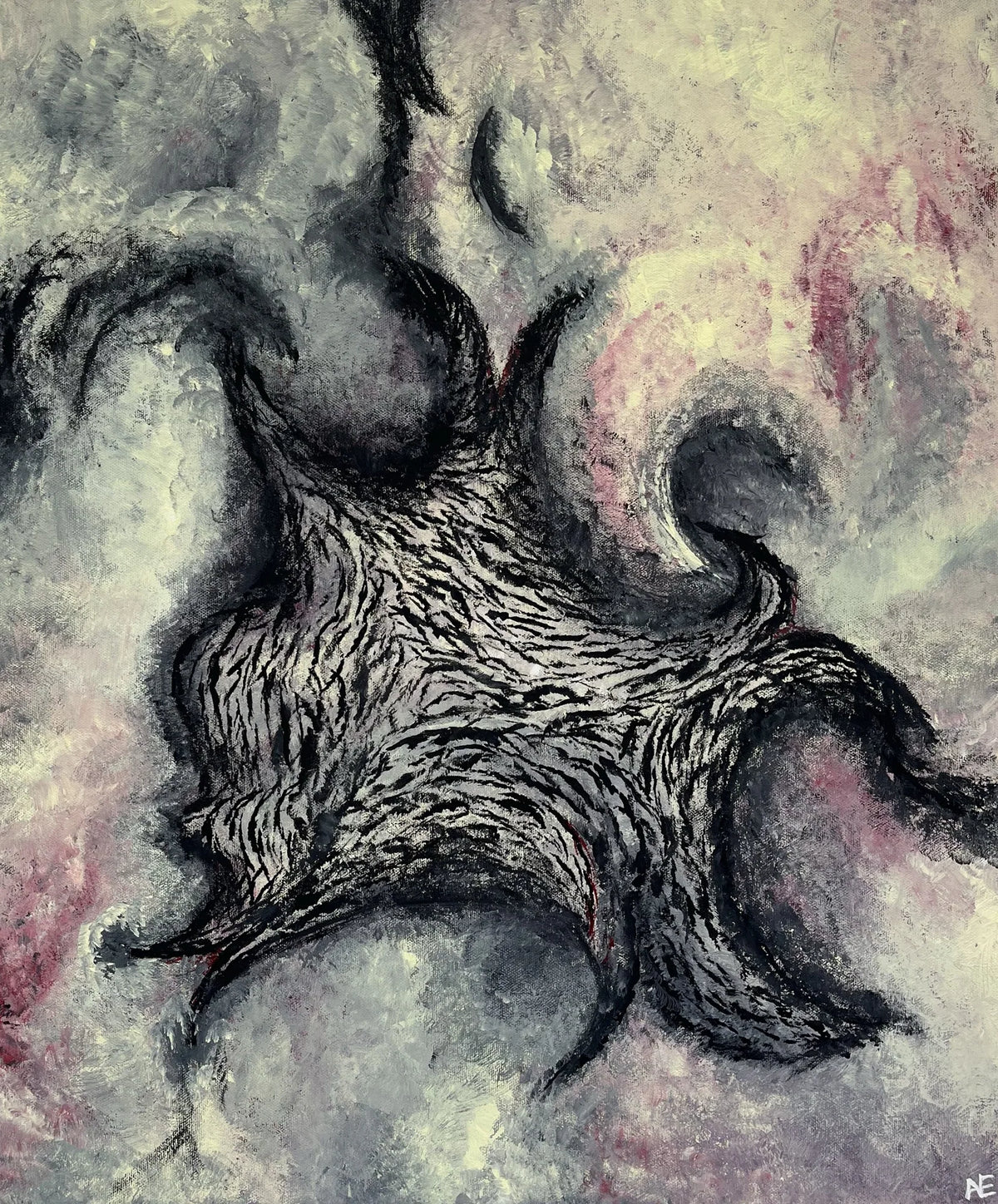 No. 205, acrylic on canvas, 50 × 60 cm, 2026, by Nael Abdelal