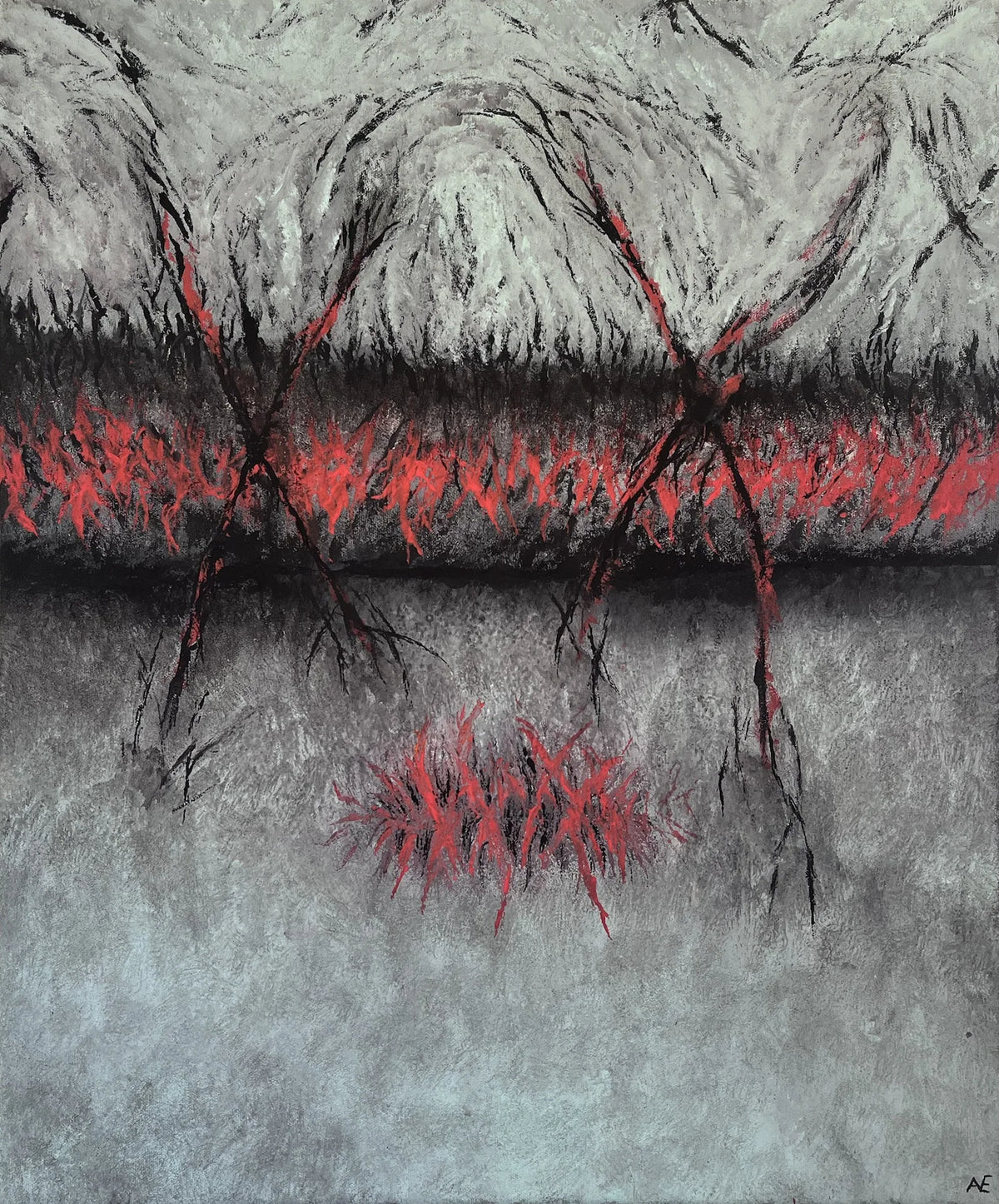 DanBana 3, acrylic on canvas, 50 × 60 cm, 2026, by Nael Abdelal
