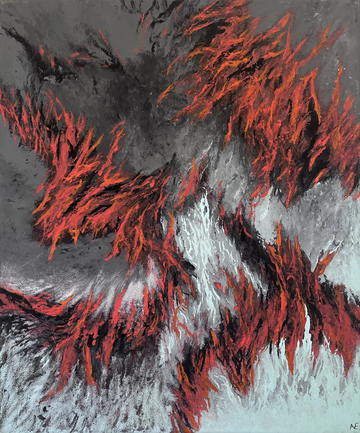 No. 208, acrylic on canvas, 50 × 60 cm, 2026, by Nael Abdelal