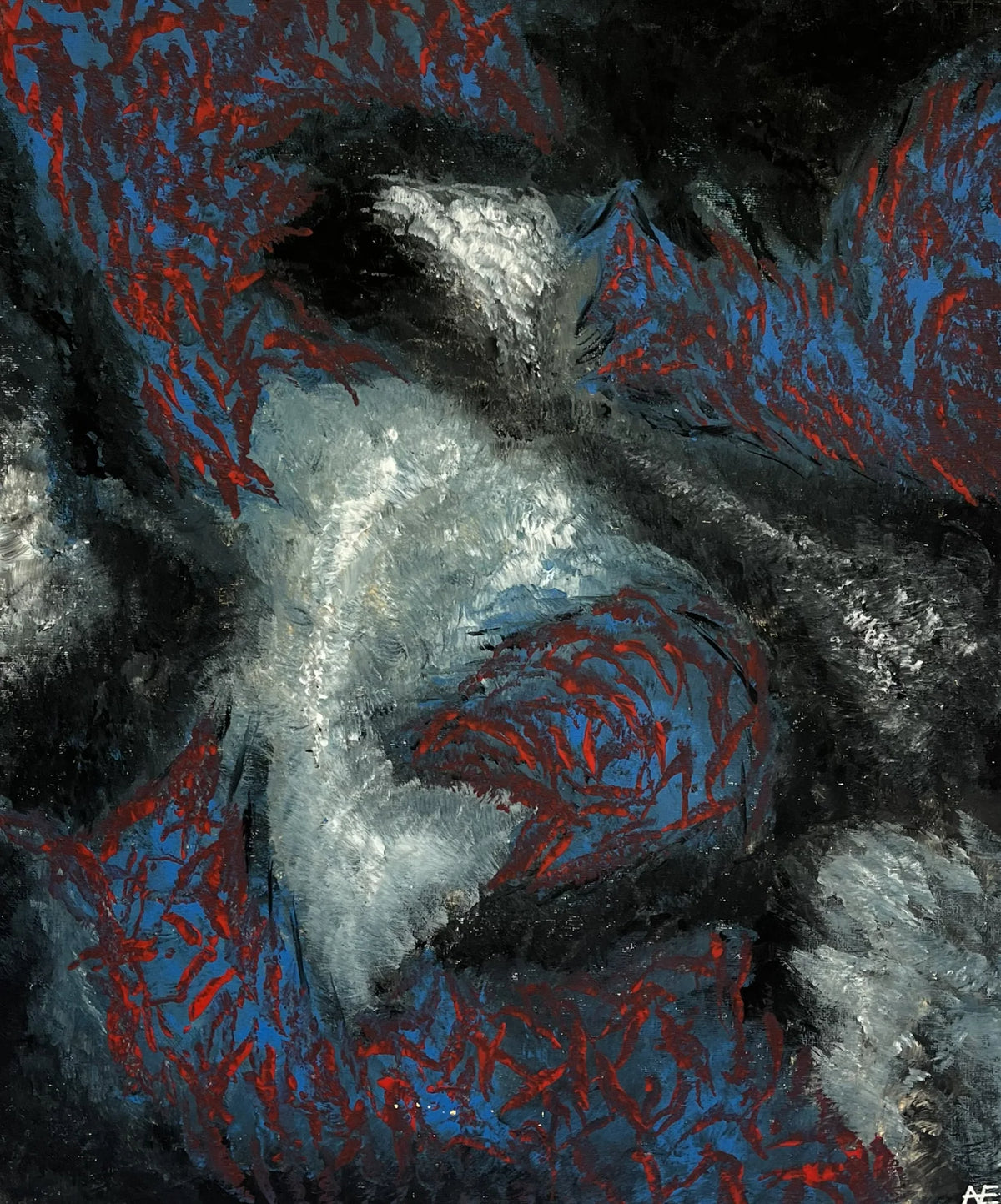 Pockets, acrylic on canvas, 50 × 60 cm, 2025, by Nael Abdelal