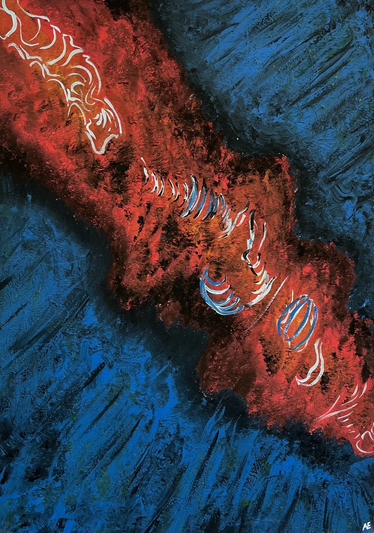 No. 251, acrylic on canvas, 50 × 70 cm, 2025, by Nael Abdelal