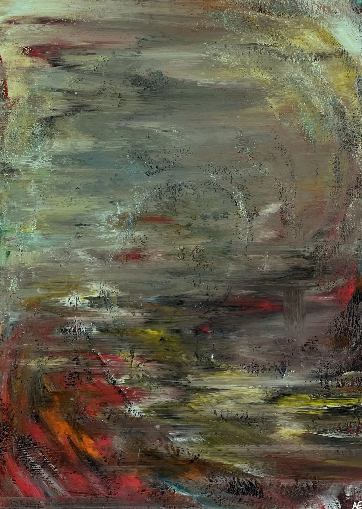 A comfortable space, acrylic on canvas, 50 × 70 cm, 2025, by Nael Abdelal