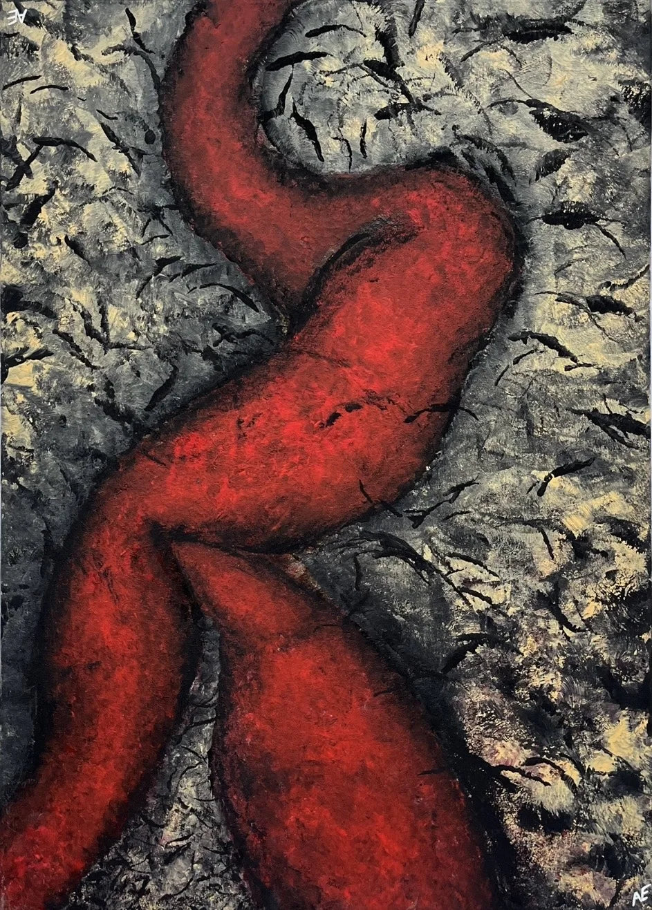 Take that!, acrylic on canvas, 50 × 70 cm, 2025, by Nael Abdelal