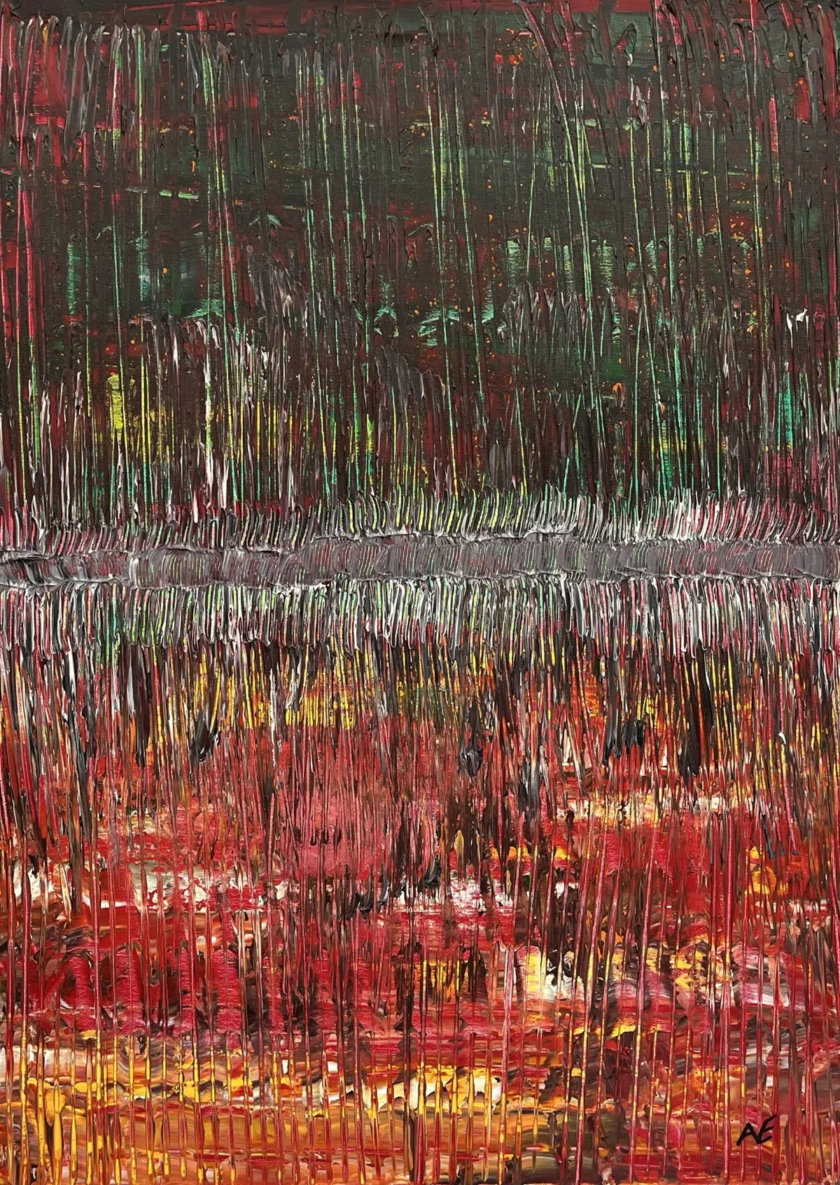 Seperator, acrylic on canvas, 50 × 70 cm, 2024, by Nael Abdelal