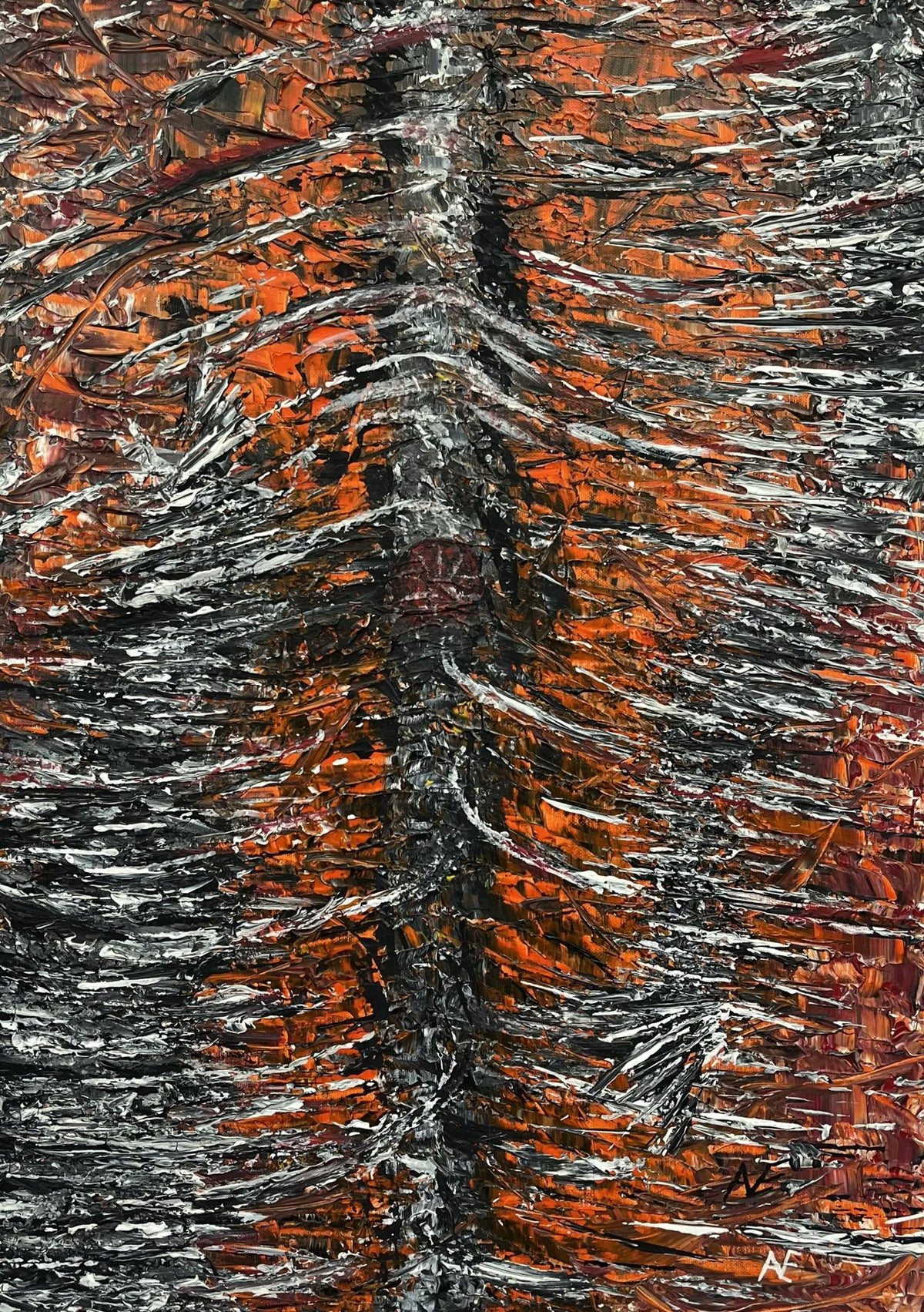 Triad, acrylic on canvas, 50 × 70 cm, 2024, by Nael Abdelal