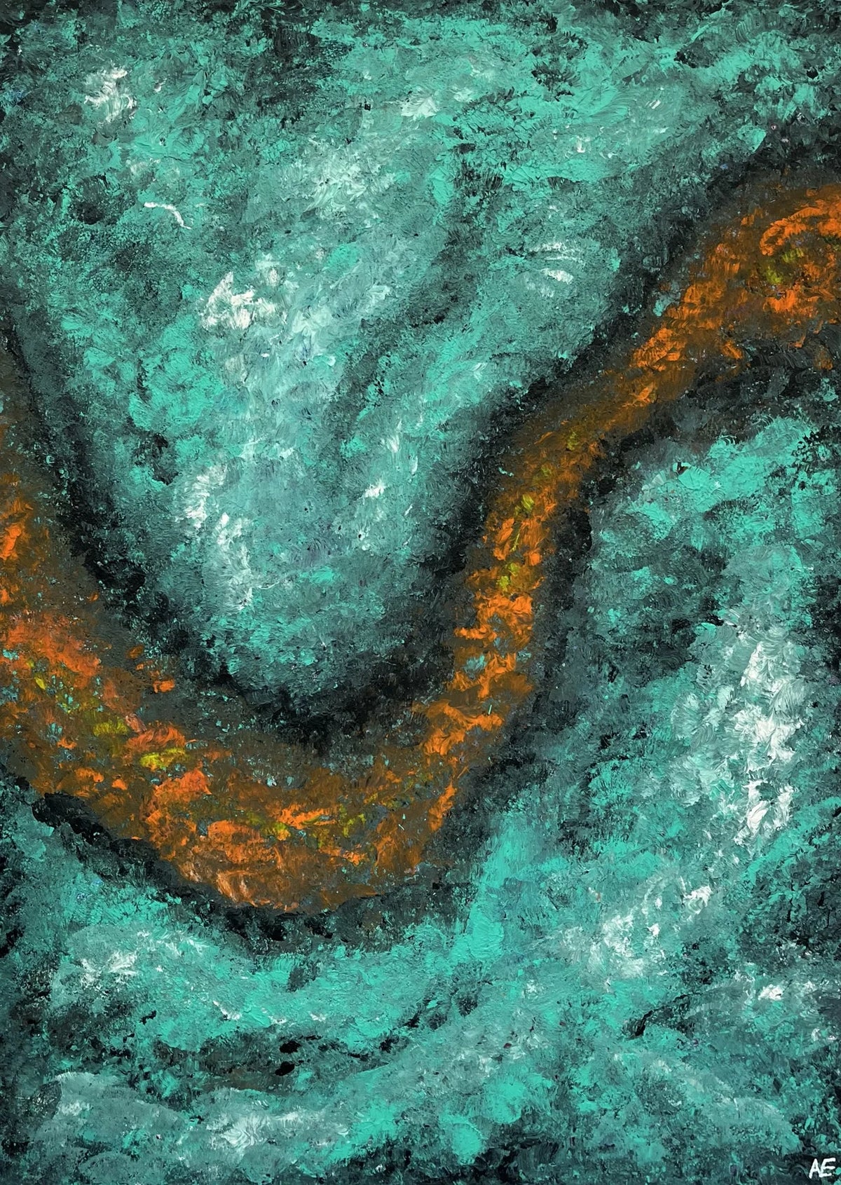 No. 245, acrylic on canvas, 50 × 70 cm, 2025, by Nael Abdelal
