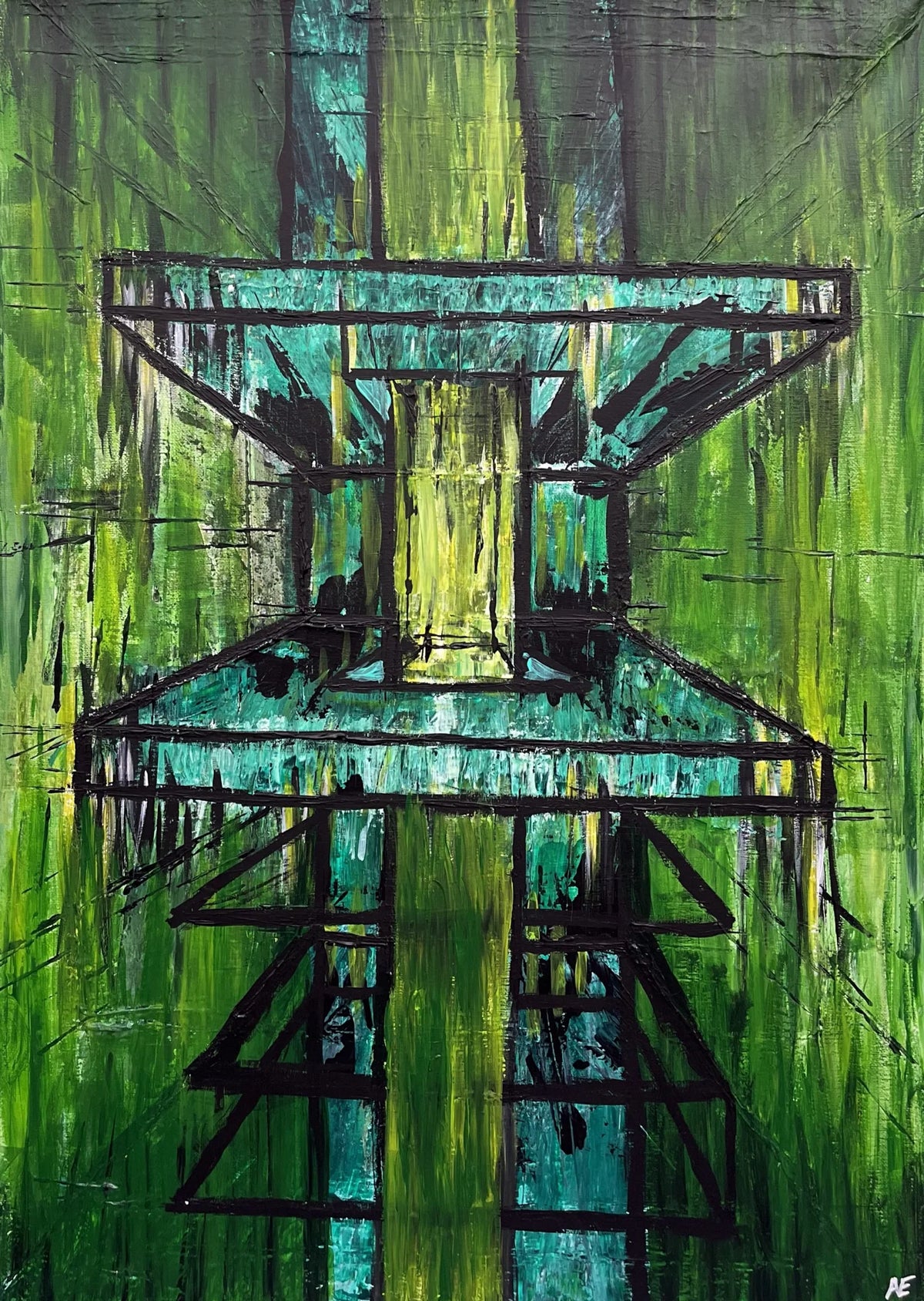 No. 255, acrylic on canvas, 50 × 70 cm, 2024, by Nael Abdelal