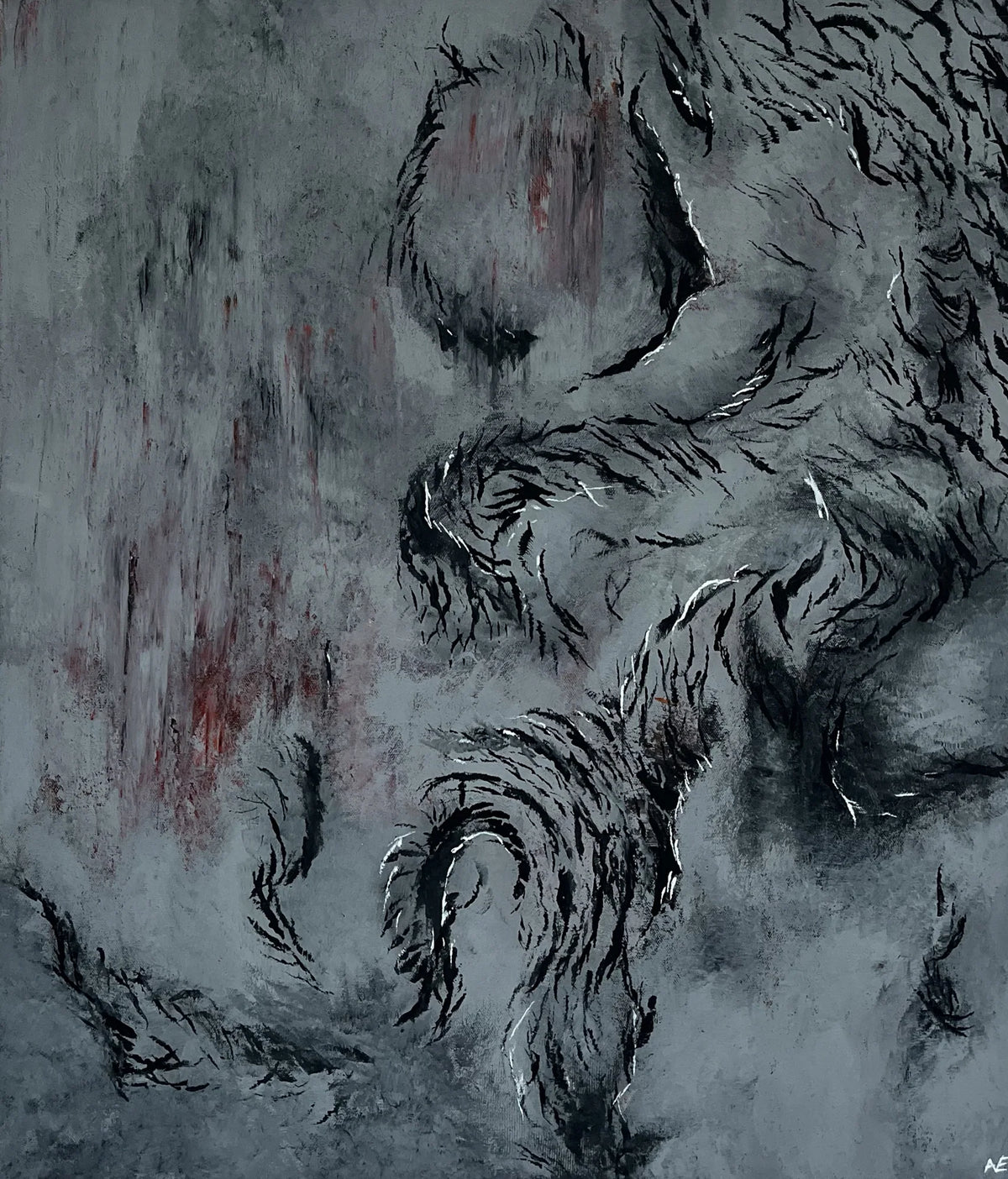 Ascenzion, acrylic on canvas, 60 × 70 cm, 2026, by Nael Abdelal