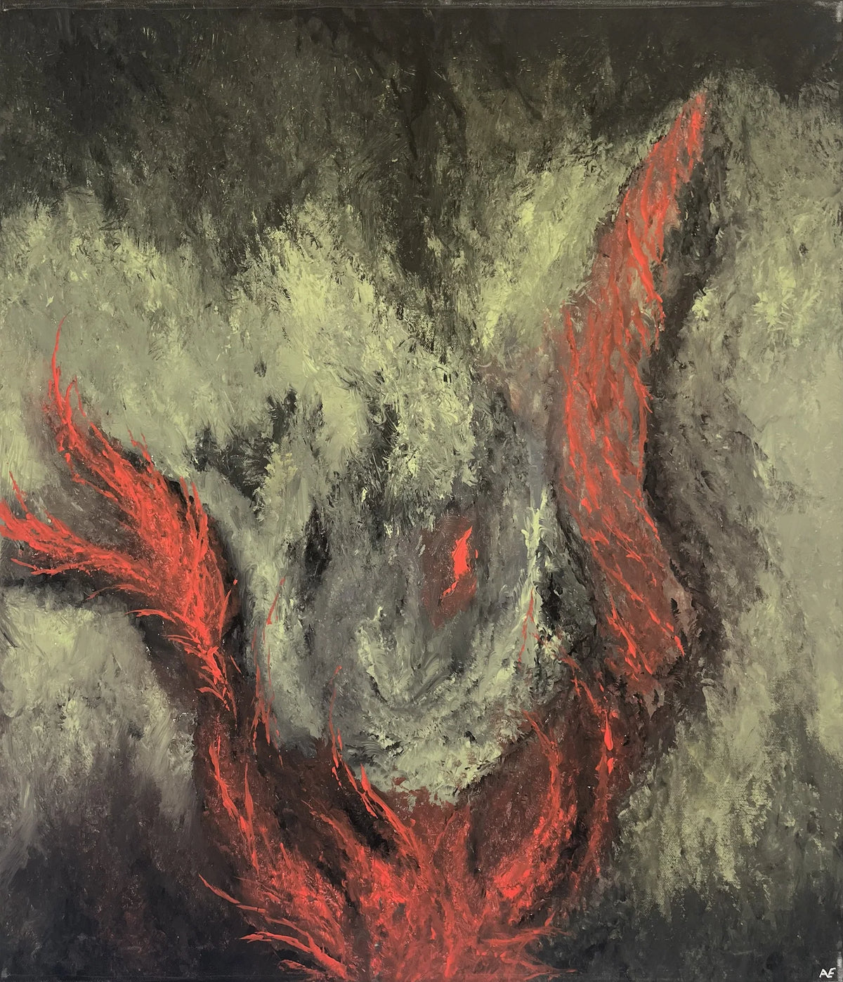 No. 259, acrylic on canvas, 60 × 70 cm, 2026, by Nael Abdelal